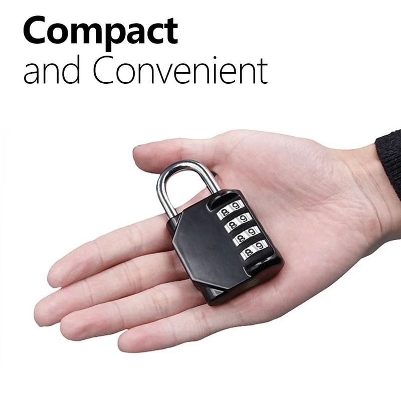 SecureGuard 4Digit Waterproof Combination Padlock For Luggage Doors Lockers 4