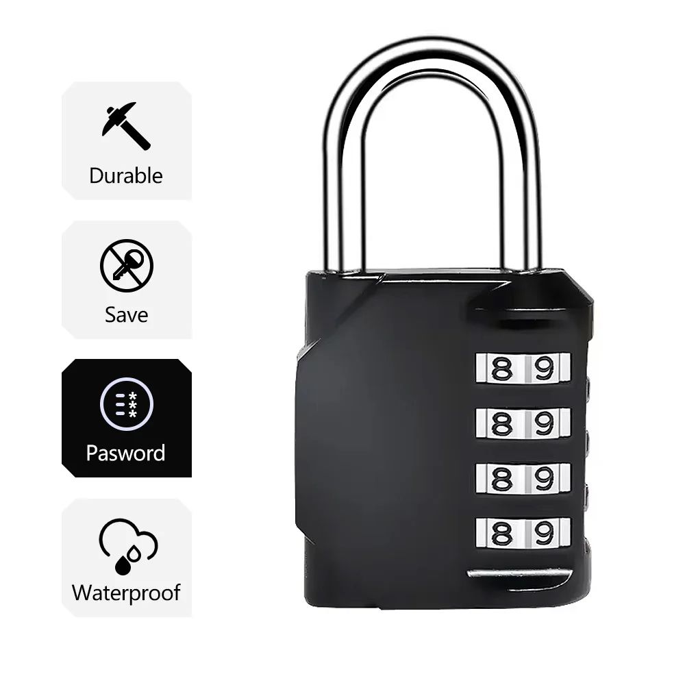 SecureGuard 4Digit Waterproof Combination Padlock For Luggage Doors Lockers 5