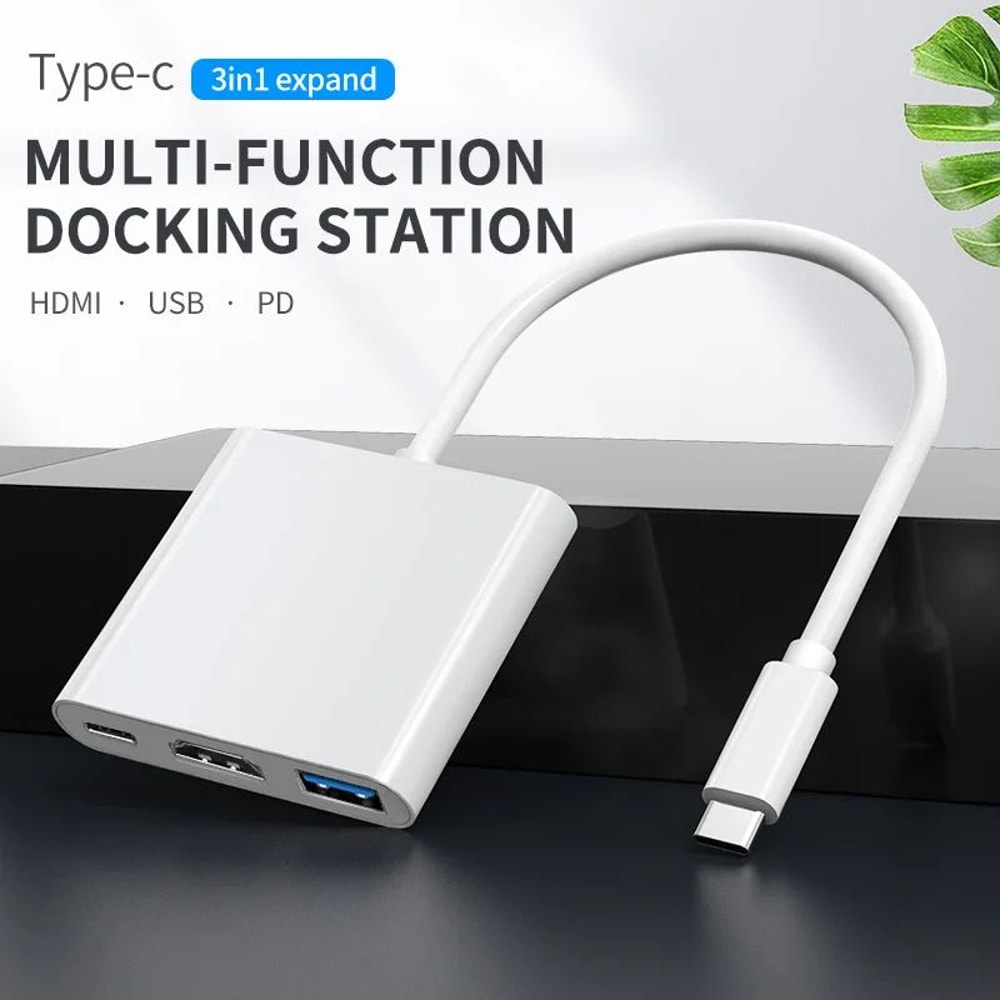 3in1 USBC Hub With 4K HDMI 100W PD Fast Charging USB 30 0