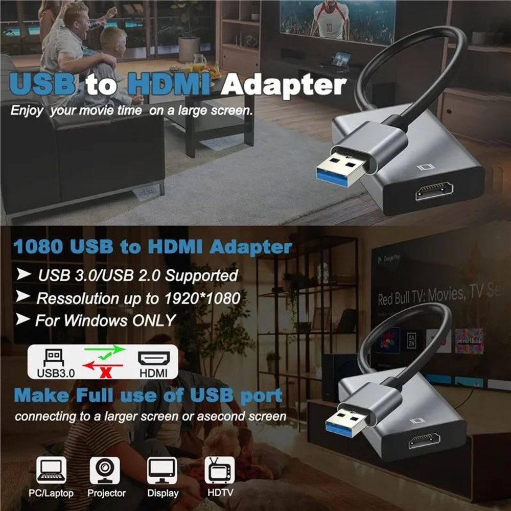 HighSpeed USB 30 To HDMI Adapter For 1080P External Display 6
