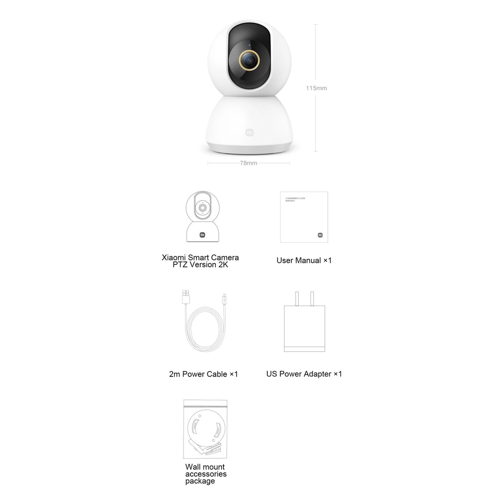 Xiaomi 2K Smart PTZ WiFi Security Camera With Color Night Vision AI Detection 20