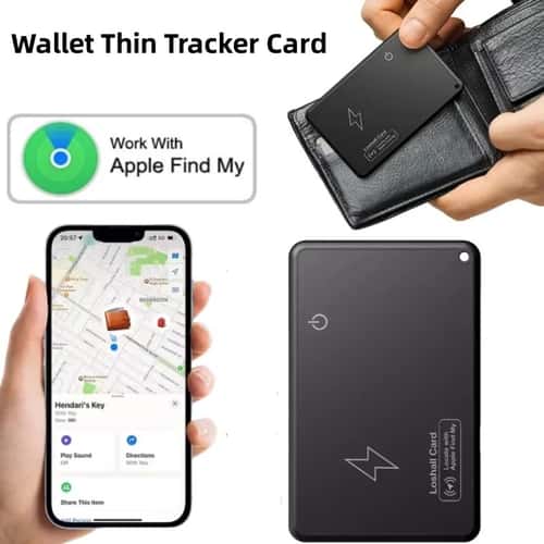 Ultra-Slim Find My Wallet Tracker Card with Wireless Charging & Waterproof Design