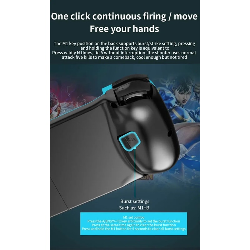 D3 Pro Wireless Mobile Game Controller Bluetooth Stretchable Gamepad For Android IOS 6