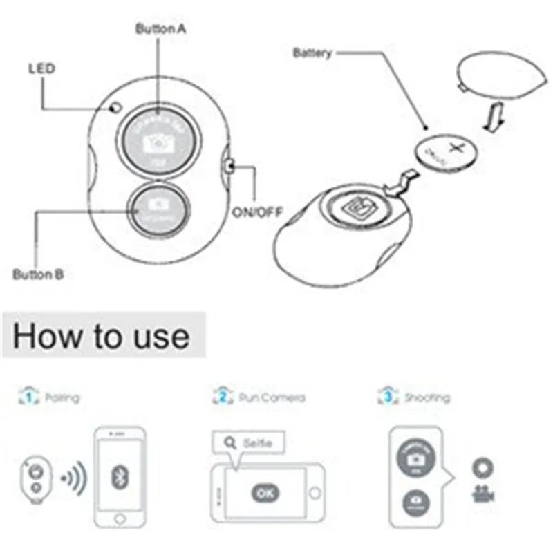 PocketSnap Bluetooth Selfie Remote For IOS Android 4