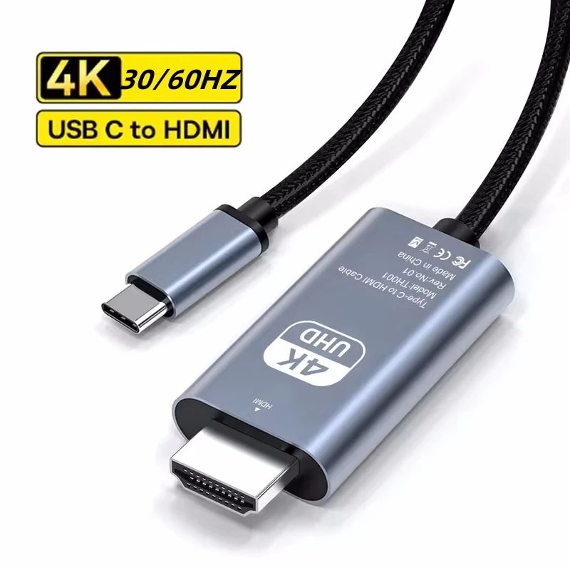 4K USBC To HDMI Cable For IPhone 15 MacBook IPad Smooth 60Hz Screen Mirroring 0