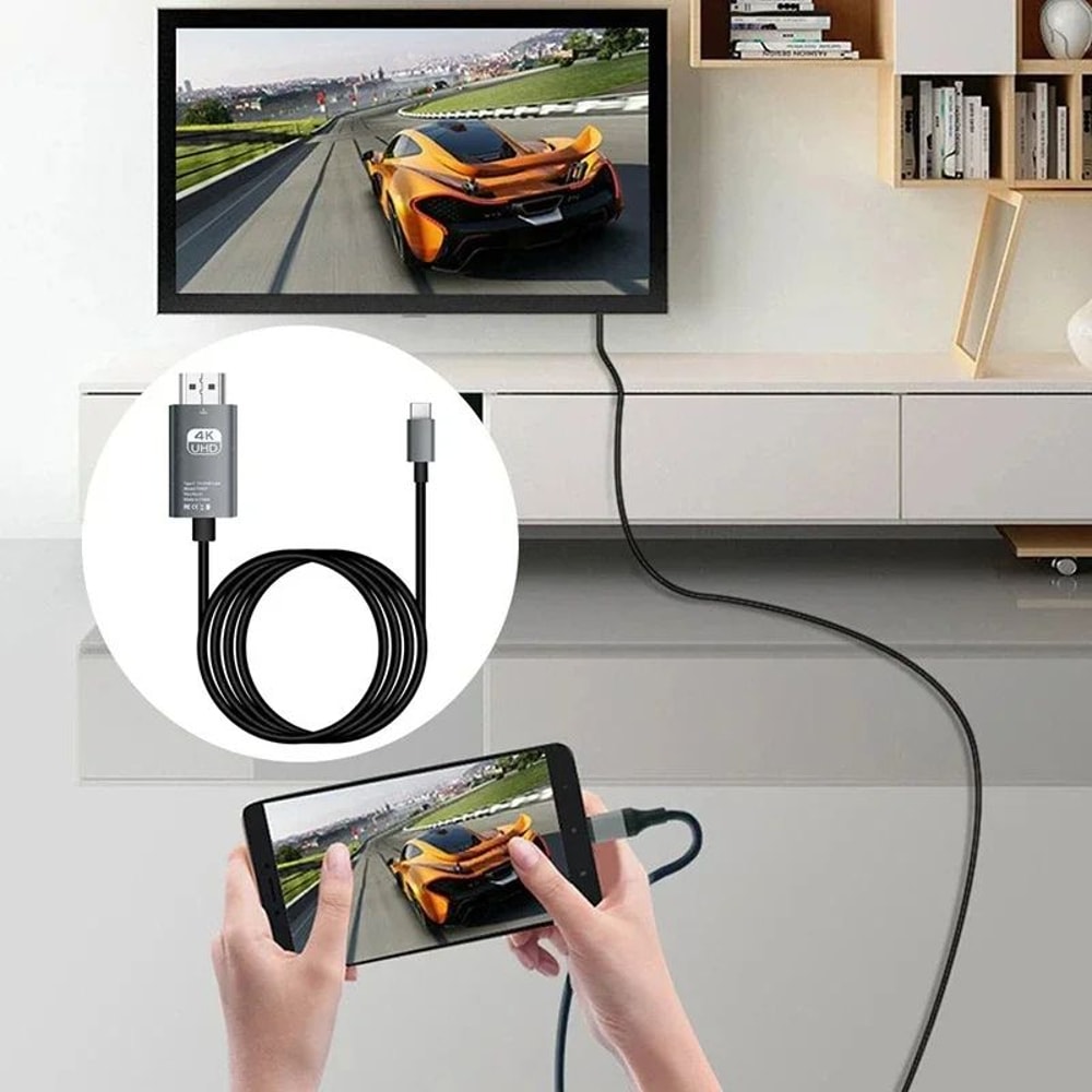 4K USBC To HDMI Cable For IPhone 15 MacBook IPad Smooth 60Hz Screen Mirroring 2