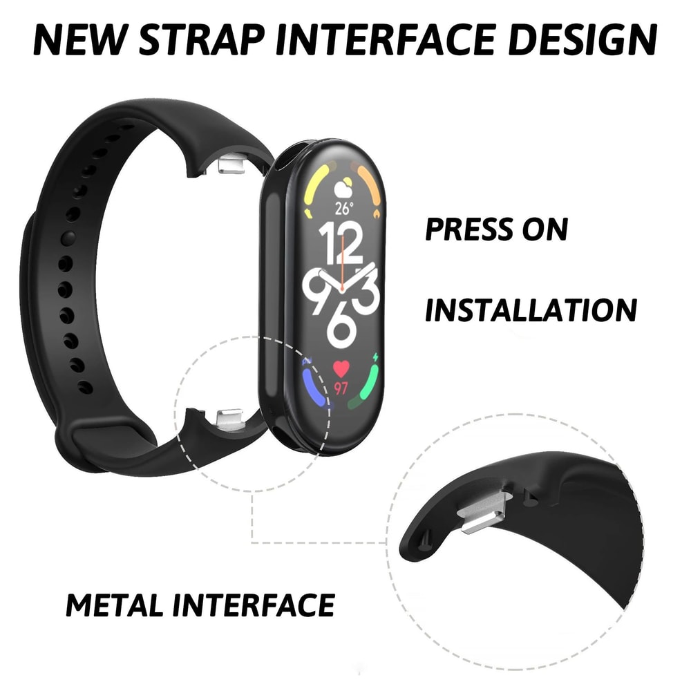 SportFlex Silicone Xiaomi Mi Band Strap Comfortable Replacement Wristband For Mi Band 8 9 10 0