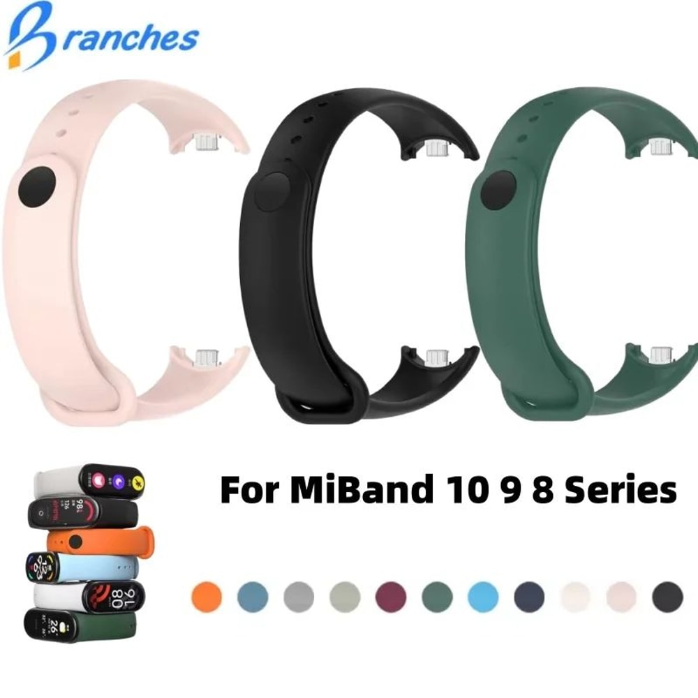 SportFlex Silicone Xiaomi Mi Band Strap Comfortable Replacement Wristband For Mi Band 8 9 10 4