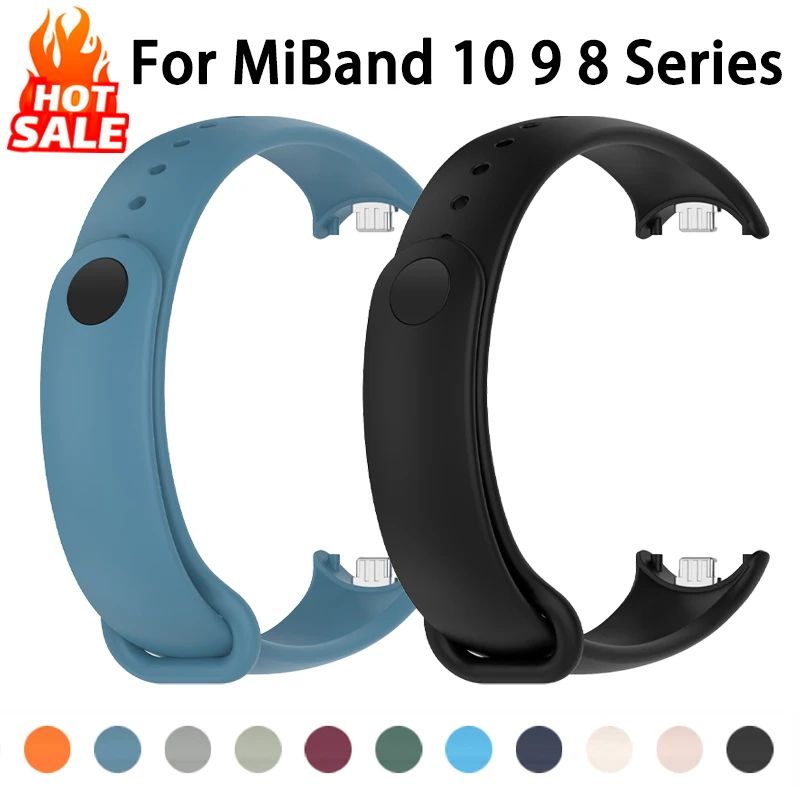 SportFlex Silicone Xiaomi Mi Band Strap Comfortable Replacement Wristband For Mi Band 8 9 10 5