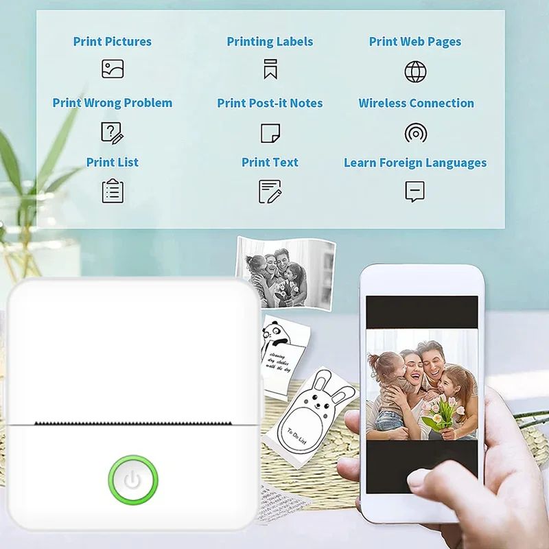 PocketPrint Mini Portable Printer Inkless Thermal Sticker Photo Printer 1