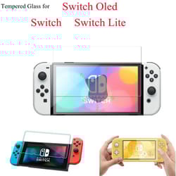nintendo switch oled & lite tempered glass screen protector – anti-scratch, crystal clear lcd protection