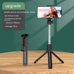 bluetooth selfie stick tripod with fill light & remote – foldable phone stand for vlogging and live streaming