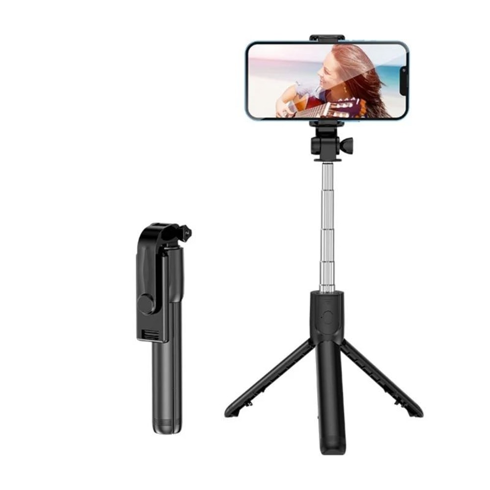 Bluetooth Selfie Stick Tripod With Fill Light Remote Foldable Phone Stand For Vlogging And Live S 1