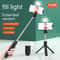 Bluetooth Selfie Stick Tripod With Fill Light Remote Foldable Phone Stand For Vlogging And Live S 7