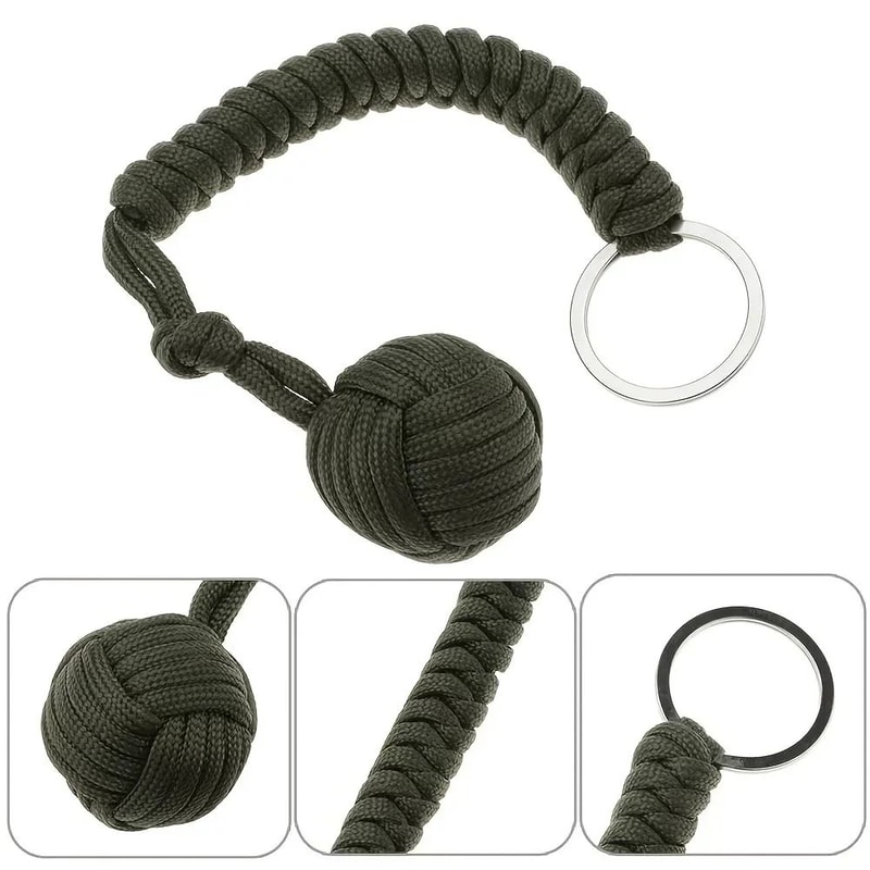 Paracord Monkey Fist SelfDefense Umbrella Rope Keychain 2