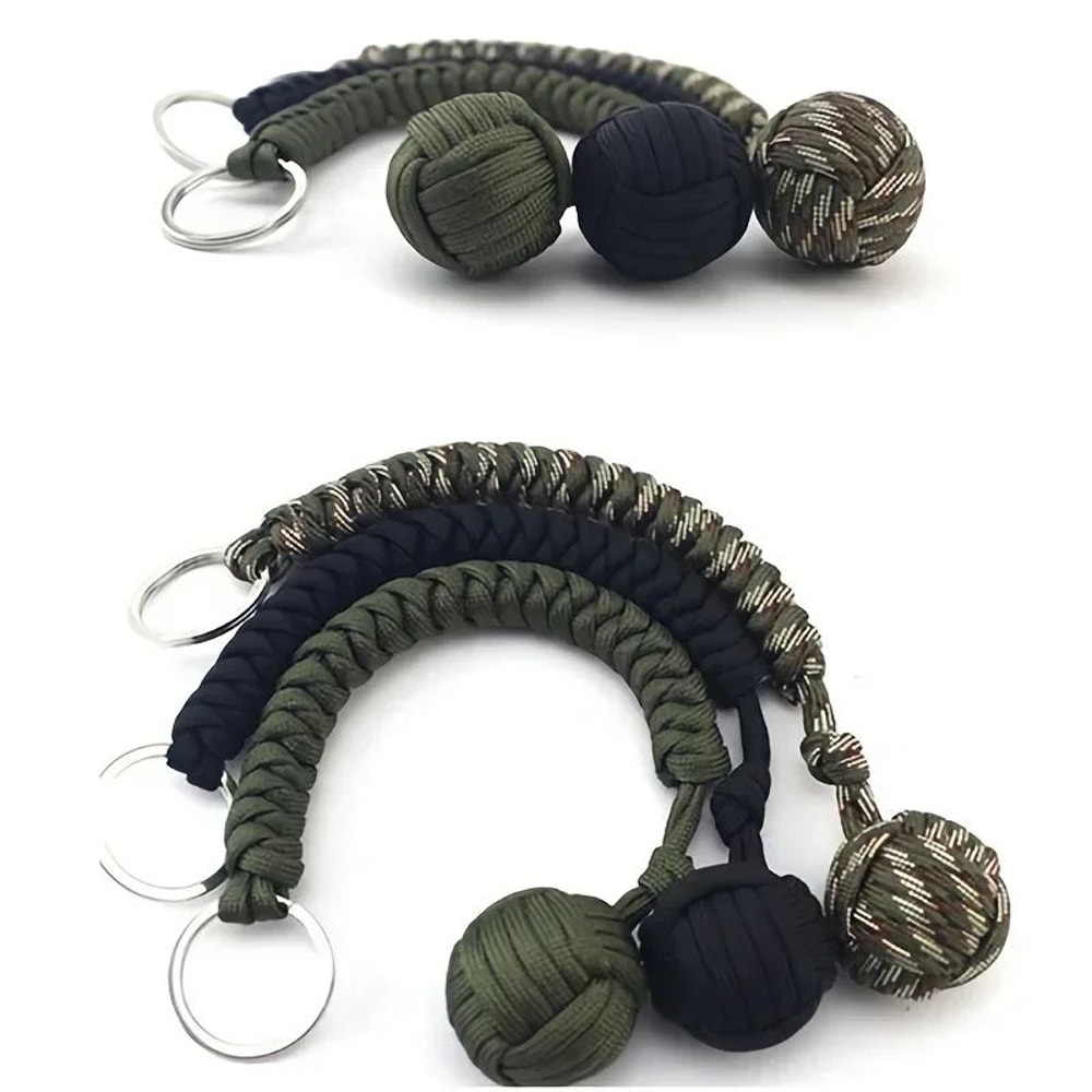 Paracord Monkey Fist SelfDefense Umbrella Rope Keychain 5