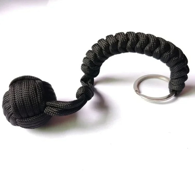 Paracord Monkey Fist SelfDefense Umbrella Rope Keychain 7