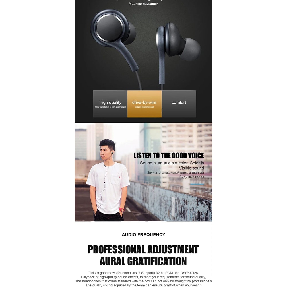 USBC Wired Earphones For Samsung Galaxy HiFi Sound BuiltIn Mic Comfort Fit 2