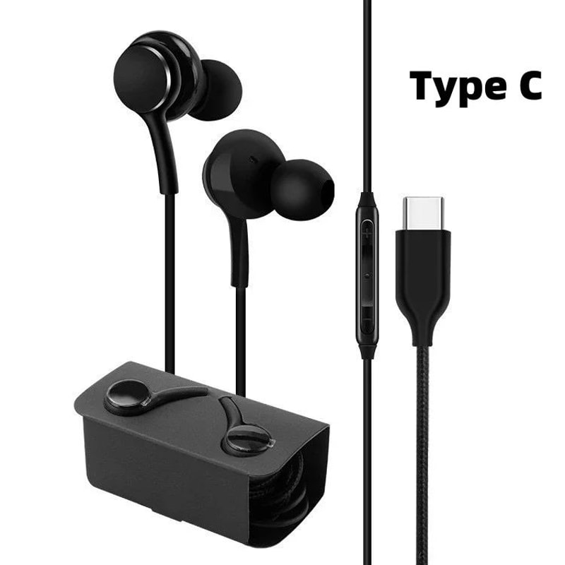 USBC Wired Earphones For Samsung Galaxy HiFi Sound BuiltIn Mic Comfort Fit 7