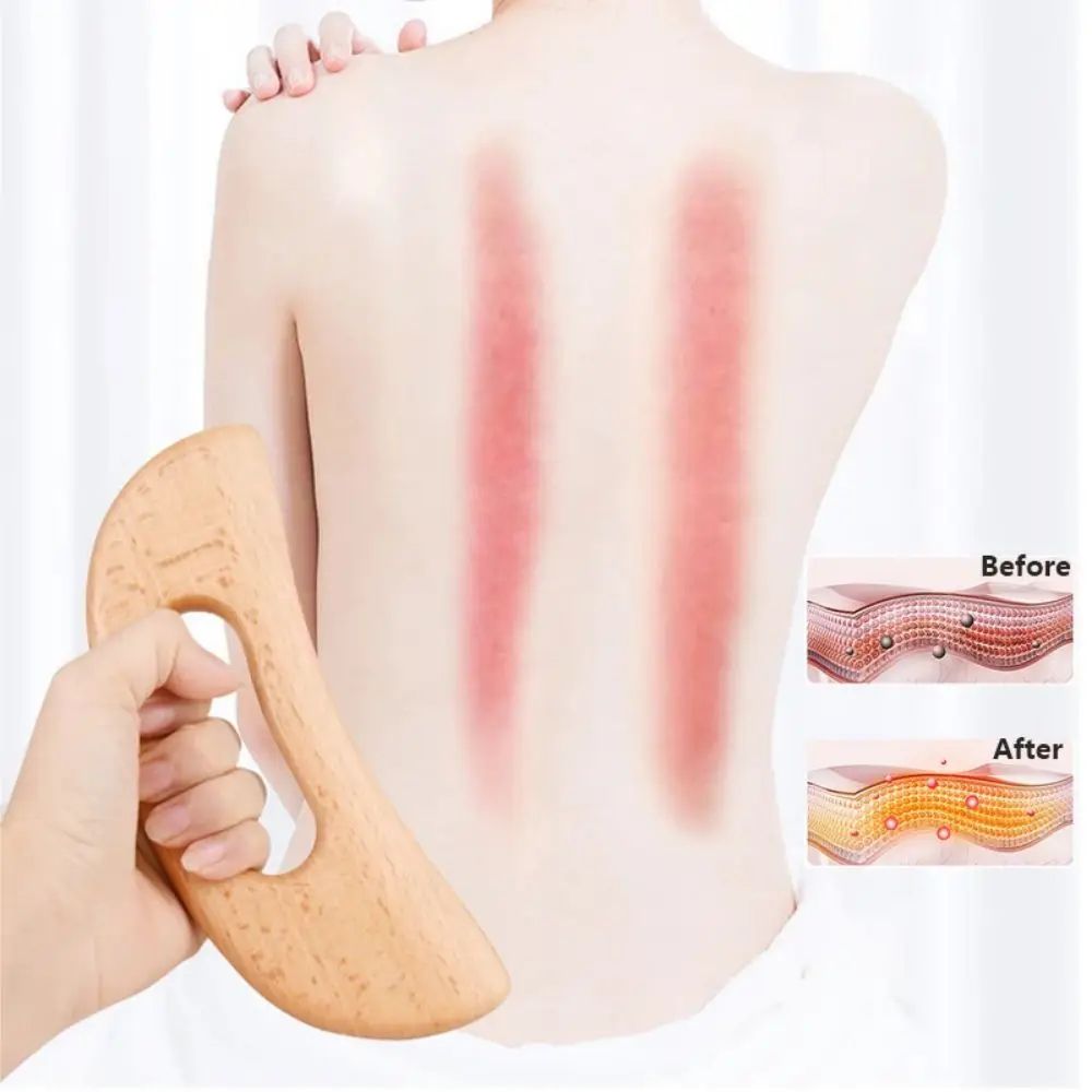 Natural Wooden Gua Sha Body Tool For Deep Massage Lymphatic Drainage 4