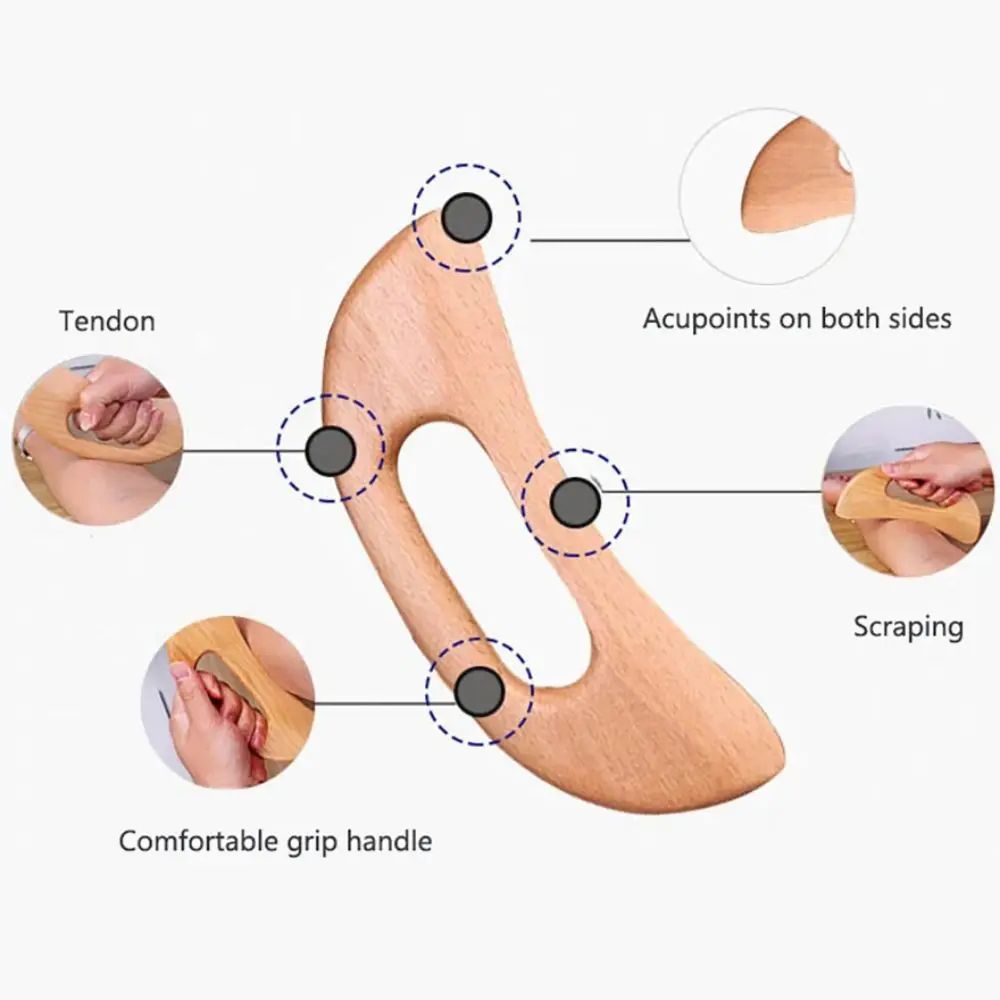 Natural Wooden Gua Sha Body Tool For Deep Massage Lymphatic Drainage 5