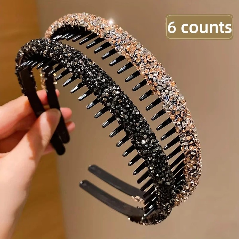 SparkleSoft Childrens NonSlip Rhinestone Toothed Headbands 26 Pack 6