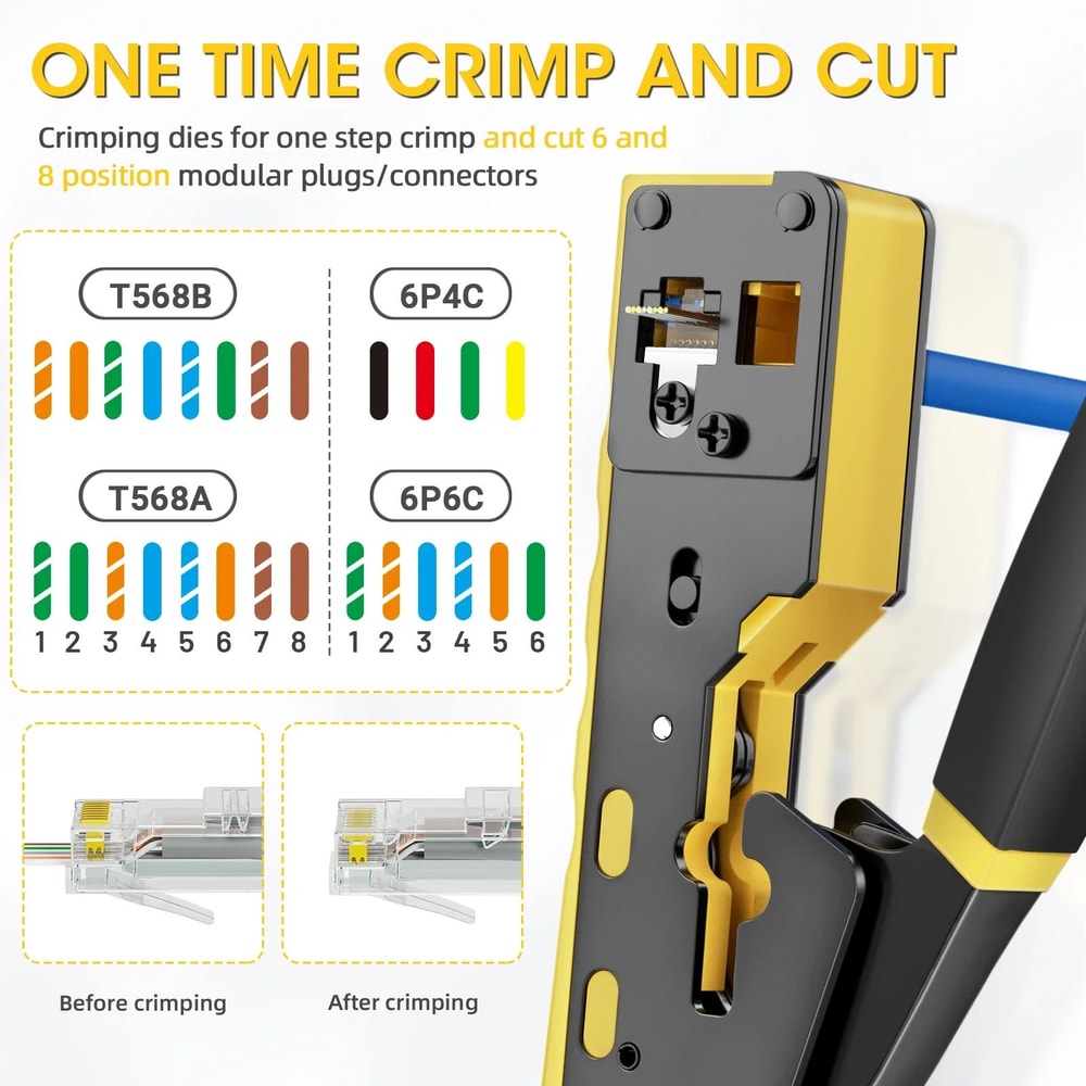Professional PassThrough RJ45 Ethernet Crimping Tool For Cat5Cat5eCat6 4