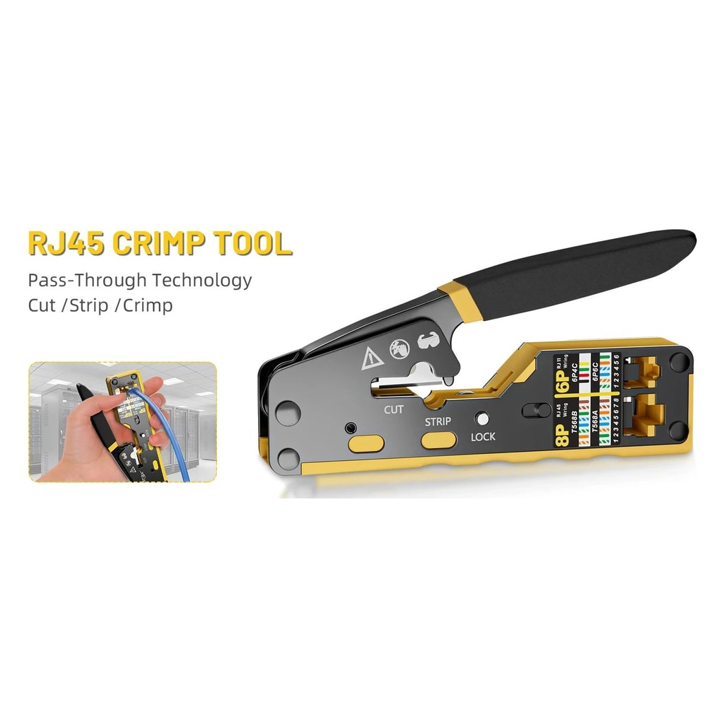 Professional PassThrough RJ45 Ethernet Crimping Tool For Cat5Cat5eCat6 10