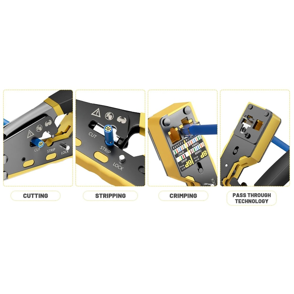 Professional PassThrough RJ45 Ethernet Crimping Tool For Cat5Cat5eCat6 11