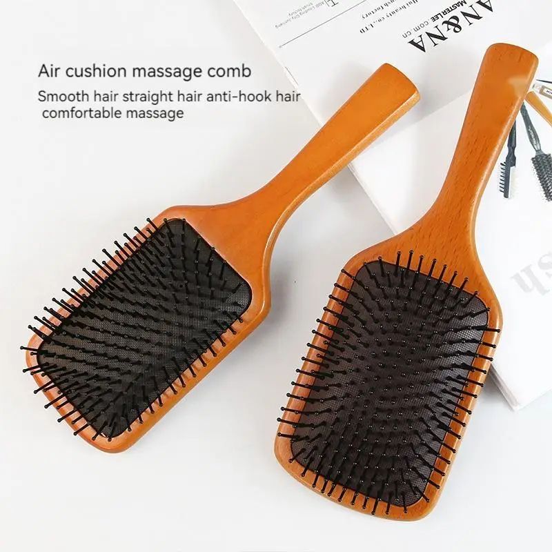Wooden Air Cushion Scalp Massage Comb For Curly Hair Hair Loss Care 2