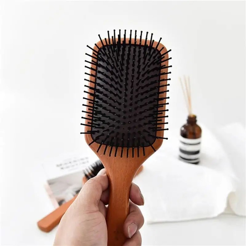 Wooden Air Cushion Scalp Massage Comb For Curly Hair Hair Loss Care 3