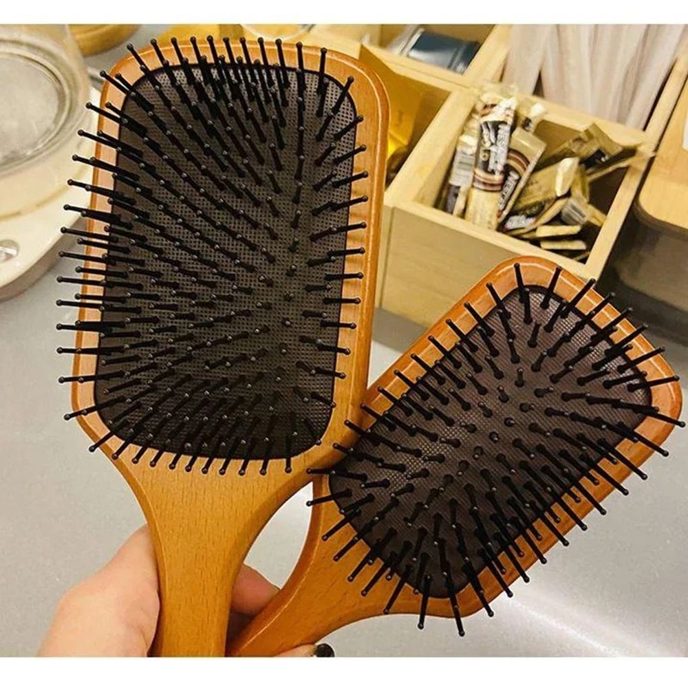 Wooden Air Cushion Scalp Massage Comb For Curly Hair Hair Loss Care 5