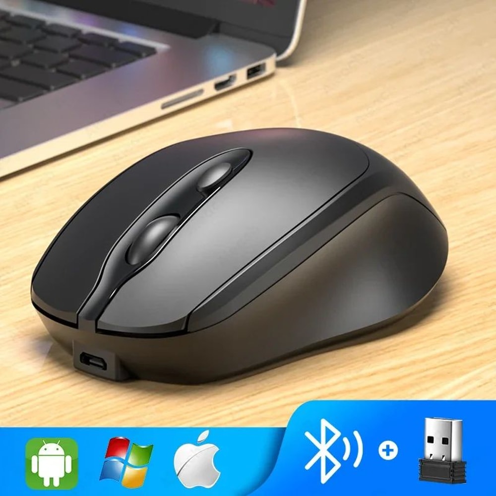 Aieach Silent Rechargeable Wireless Bluetooth Mouse Ergonomic Precision For Work Play 4