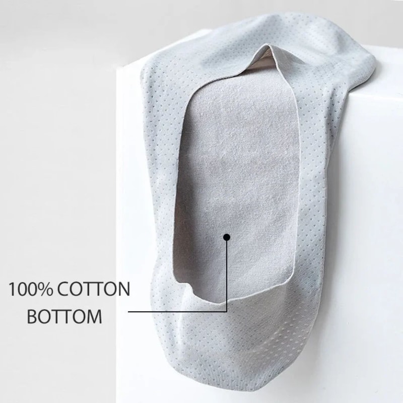 Mens Cotton NoShow Boat Socks With NonSlip Silicone Grip 5Pair Summer Pack 3