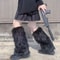 Japanese Lolita Faux Fur Leg Warmers For Women Cozy Autumn Winter Fashion Socks 7