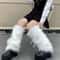 Japanese Lolita Faux Fur Leg Warmers For Women Cozy Autumn Winter Fashion Socks 6