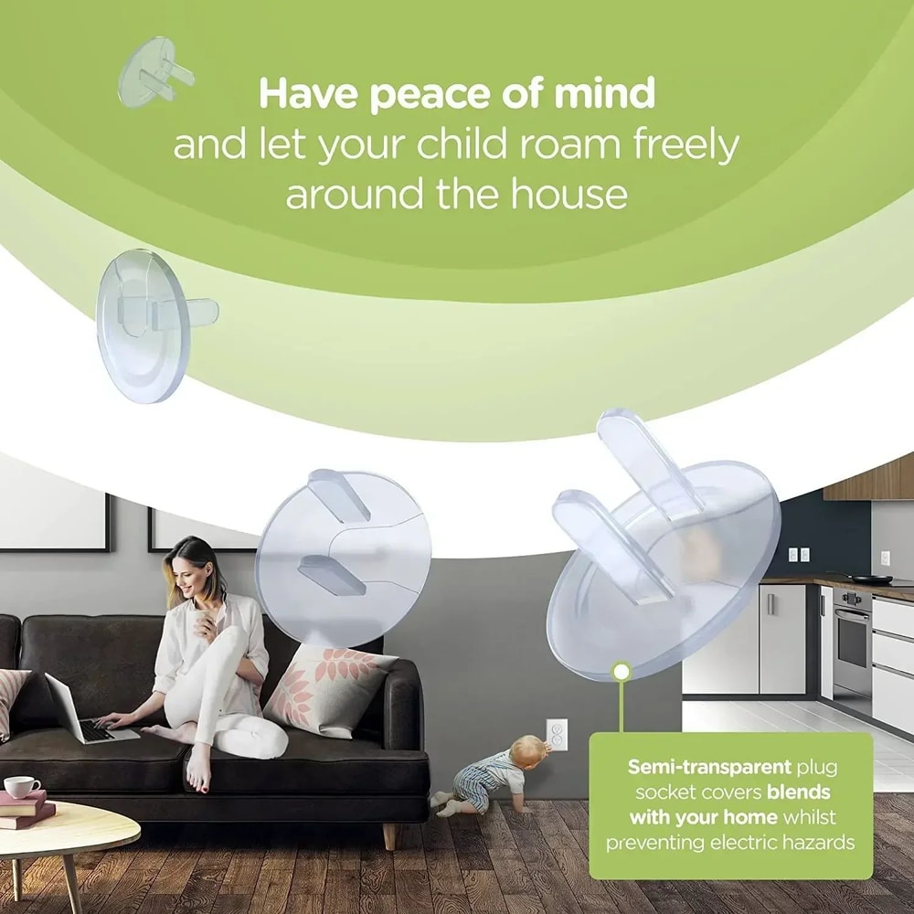 Premium 10Pack Child Safety Electrical Outlet Covers Secure Baby Proof Socket Protectors 4