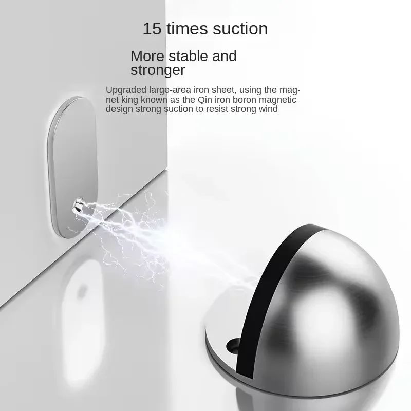 Heavy Duty Stainless Steel Magnetic Door Stopper Hidden Wall Mount Door Holder 0