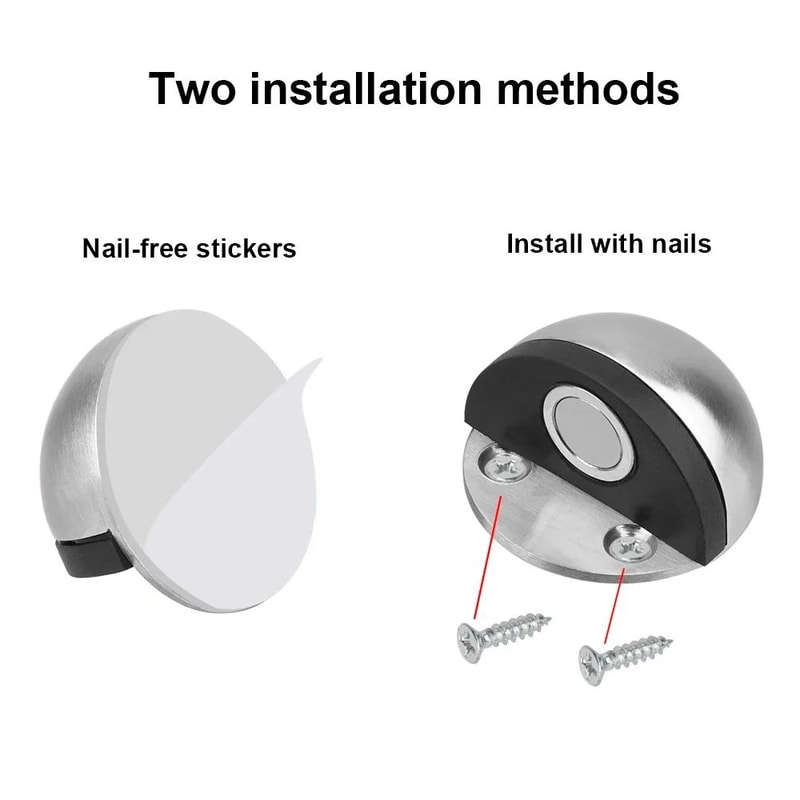 Heavy Duty Stainless Steel Magnetic Door Stopper Hidden Wall Mount Door Holder 3