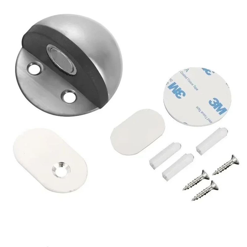 Heavy Duty Stainless Steel Magnetic Door Stopper Hidden Wall Mount Door Holder 4