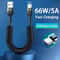 66W Fast Charging USBC Car Cable Retractable TypeC To TypeC Power Cord For IPhone Android 0