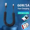 66W Fast Charging USBC Car Cable Retractable TypeC To TypeC Power Cord For IPhone Android 6