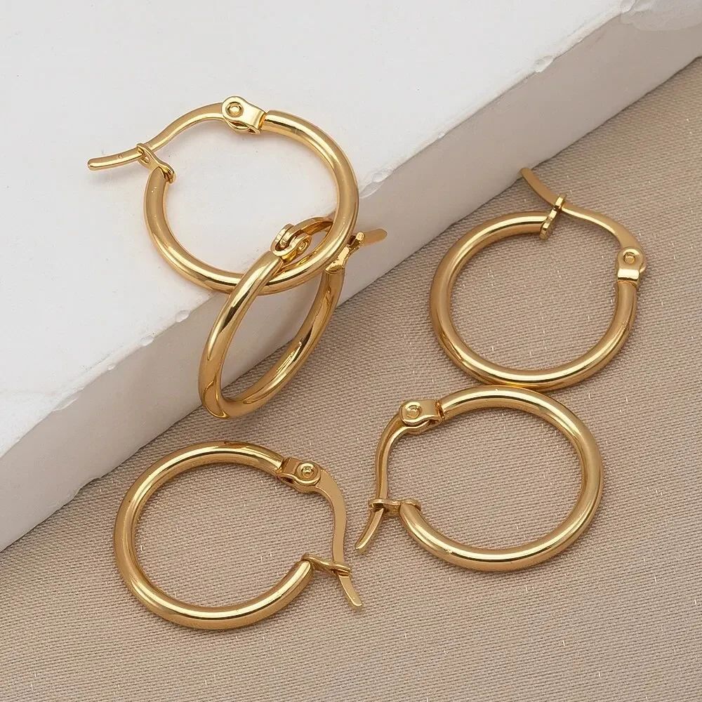 10Pack 20mm Stainless Steel Open Hoop Earrings For DIY Jewelry Making Crafts 0