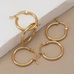 10-pack 20mm stainless steel open hoop earrings for diy jewelry making & crafts