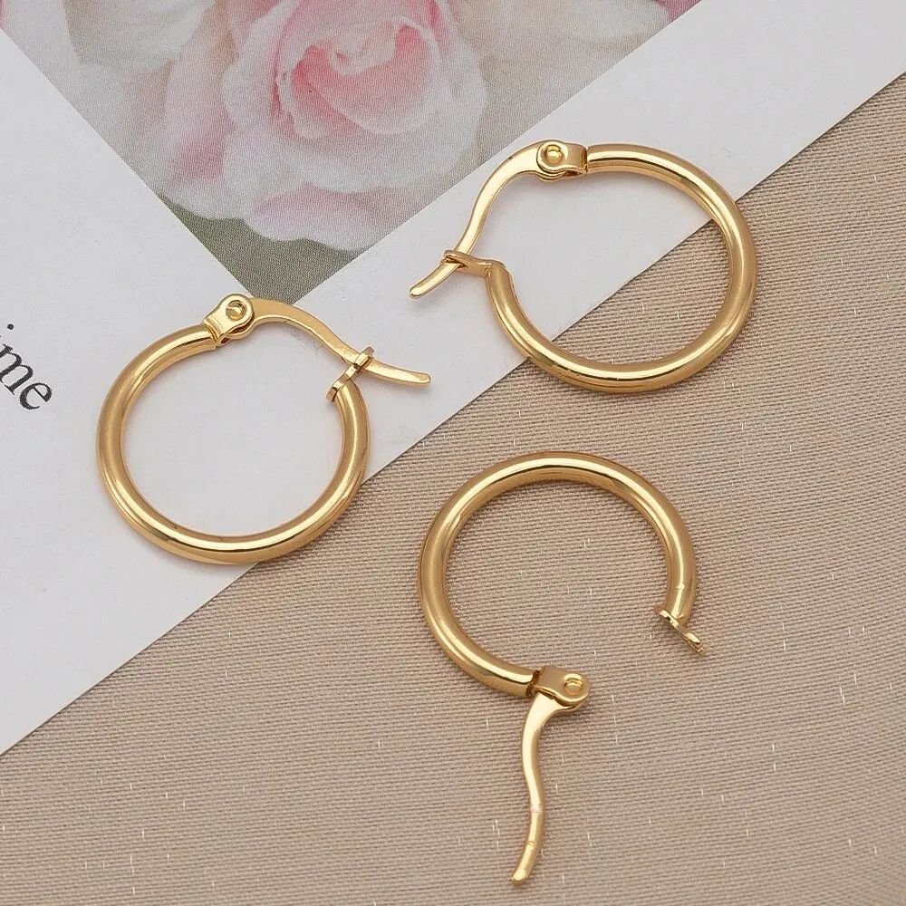 10Pack 20mm Stainless Steel Open Hoop Earrings For DIY Jewelry Making Crafts 2