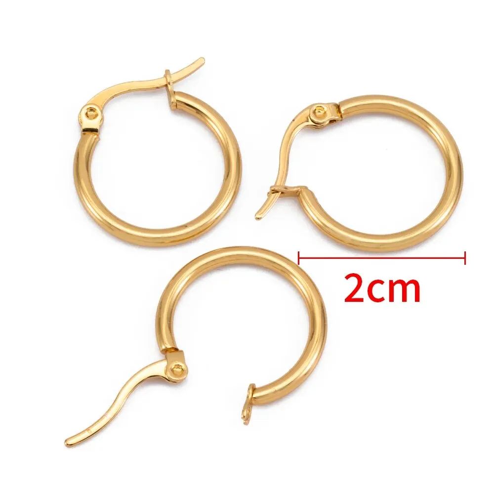 10Pack 20mm Stainless Steel Open Hoop Earrings For DIY Jewelry Making Crafts 3