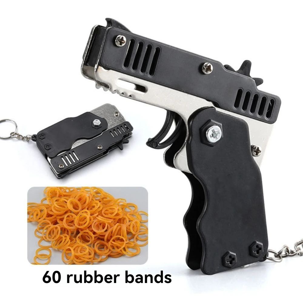 Folding Rubber Band Toy Gun For Kids Safe Shooting Game Toy Boys Gift 3