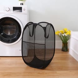 large capacity foldable laundry hamper – breathable mesh dirty clothes basket for home & travel