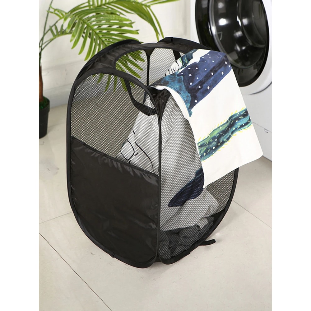 Large Capacity Foldable Laundry Hamper Breathable Mesh Dirty Clothes Basket For Home Travel 3