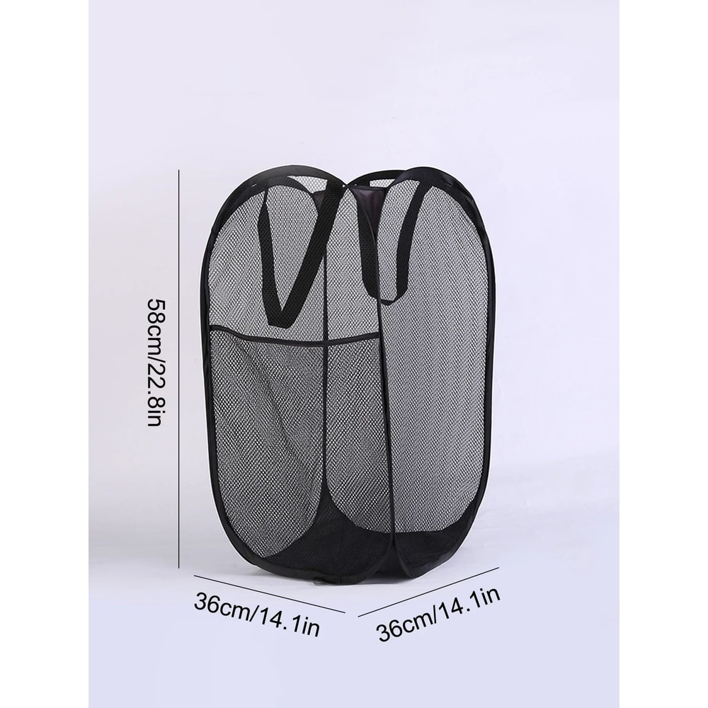 Large Capacity Foldable Laundry Hamper Breathable Mesh Dirty Clothes Basket For Home Travel 1